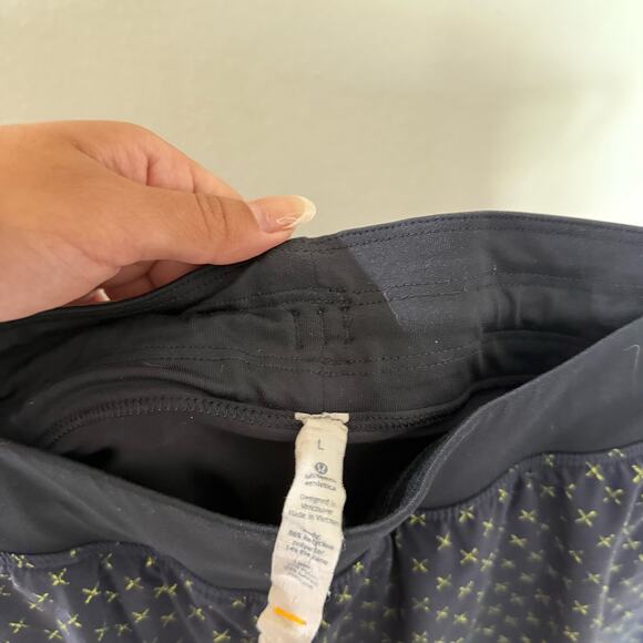 Lululemon T.H.E. Short *Luxtreme Liner 9" in Cross Me Split Pea Naval Blue sz L - Picture 7 of 7